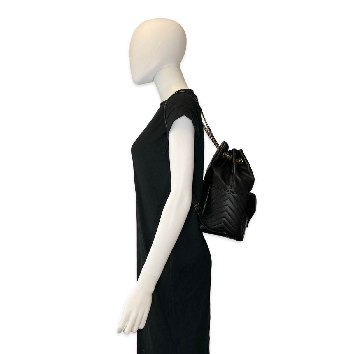 SAINT LAURENT: Chevron Quilted Lambskin Joe Backpack