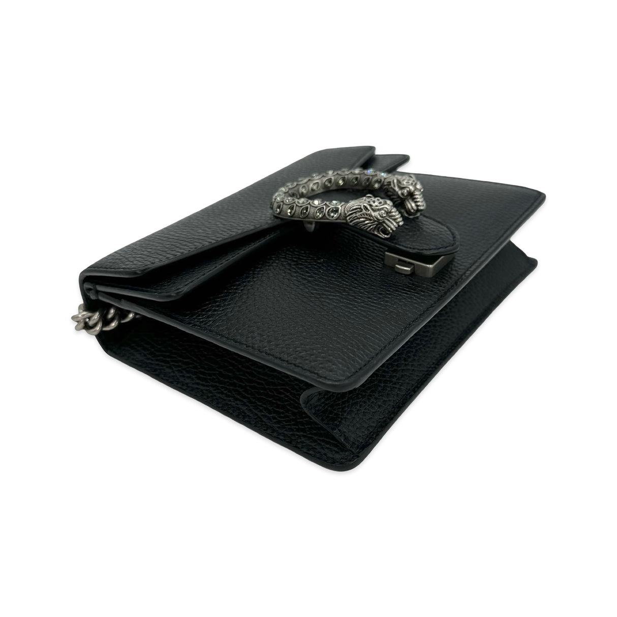 GUCCI: Leather Small Crystal Chain Shoulder Bag