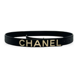 CHANEL: Calfskin Logo Belt