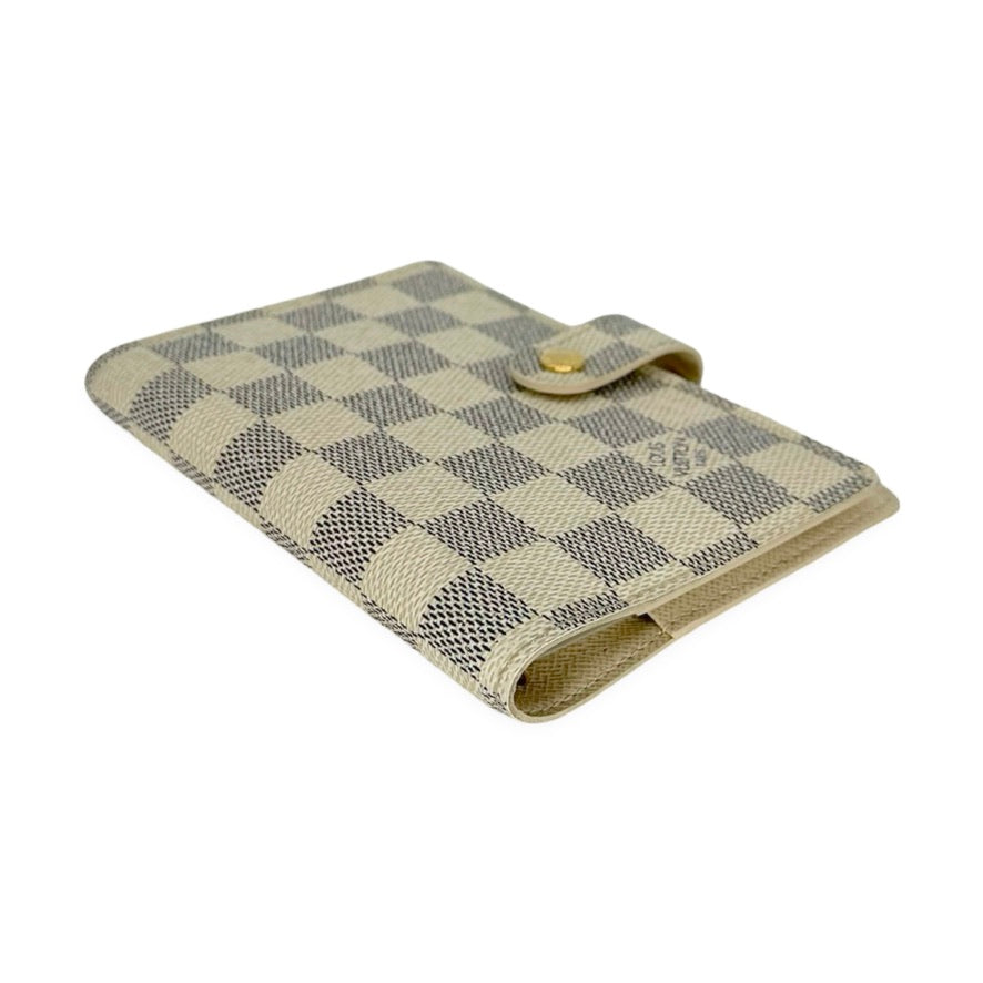 LOUIS VUITTON: Damier Azur Small Ring Agenda Cover