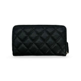 CHANEL: Quilted Caviar Medium Zip Around Wallet
