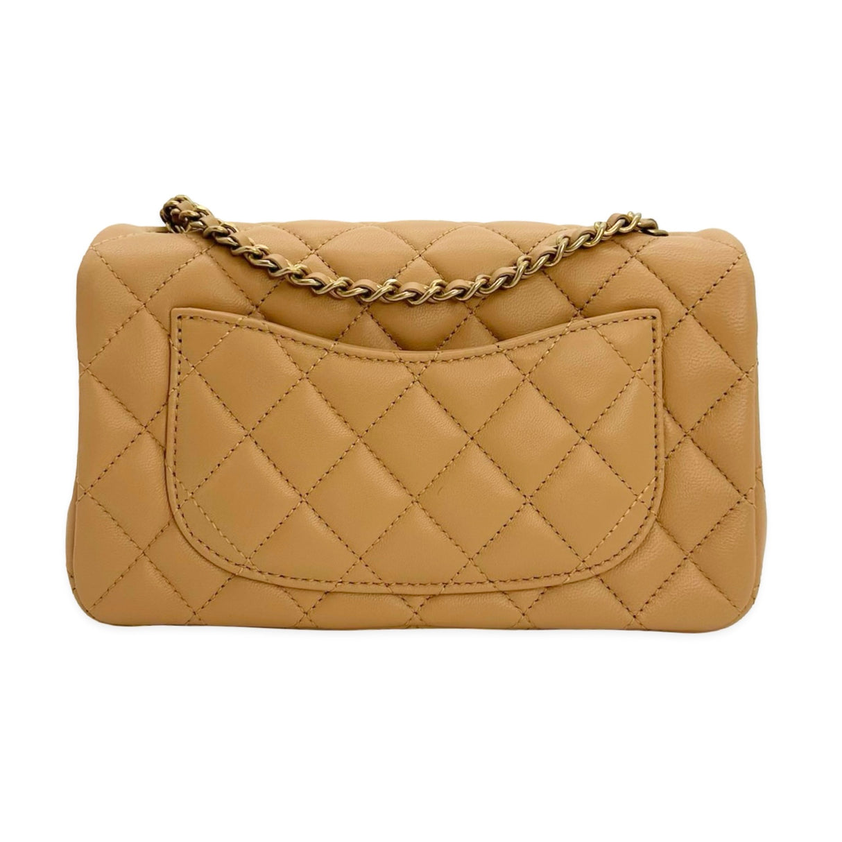 Quilted Lambskin Mini Pearl Crush Rectangular Flap Bag