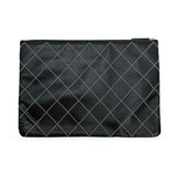 CHANEL: Quilted Studded Calfskin Large O Case Zip Pouch