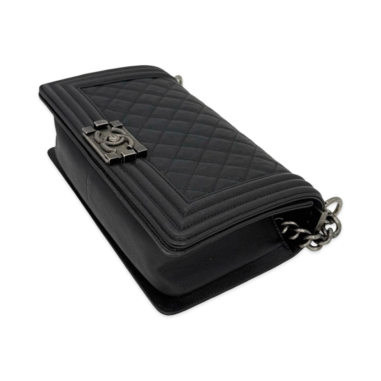 Quilted Caviar Old Medium Boy Bag