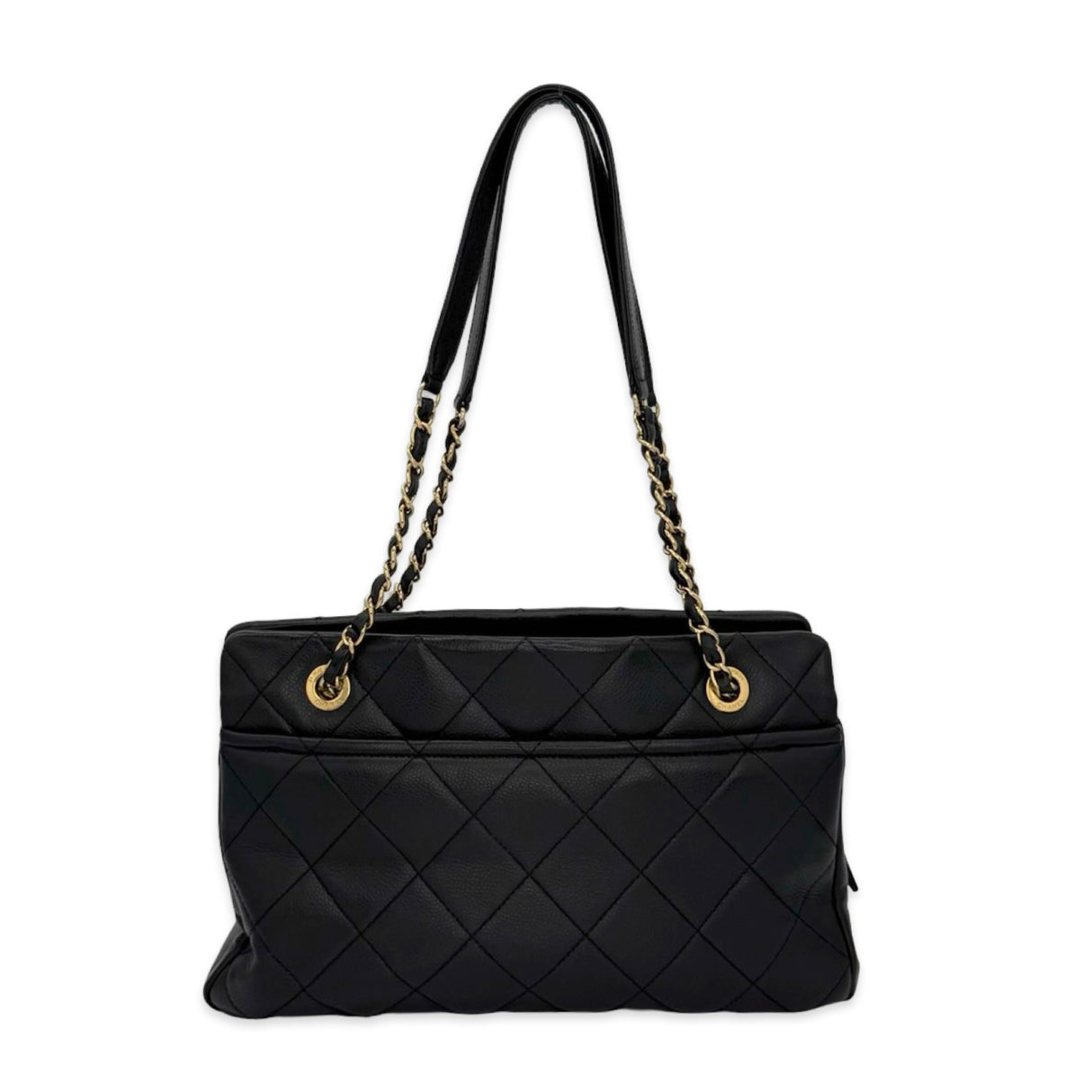 CHANEL: Quilted Caviar Timeless CC Soft Shopper