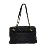 CHANEL: Quilted Caviar Timeless CC Soft Shopper
