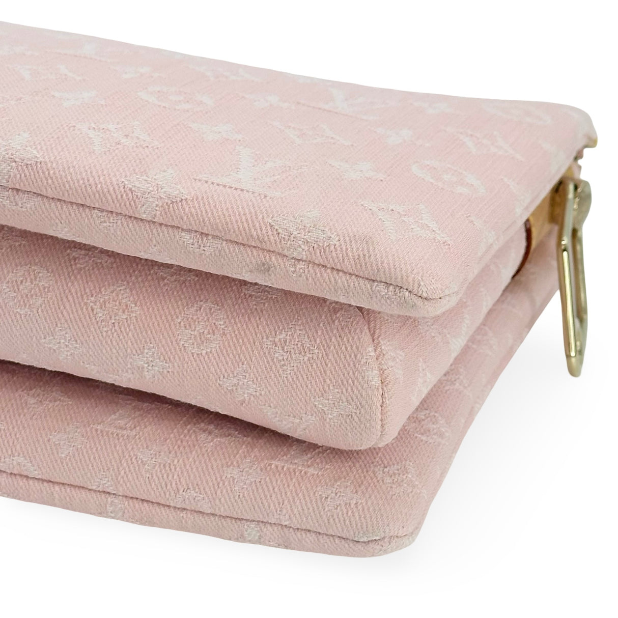 LOUIS VUITTON: Denim Monogram Coussin PM
