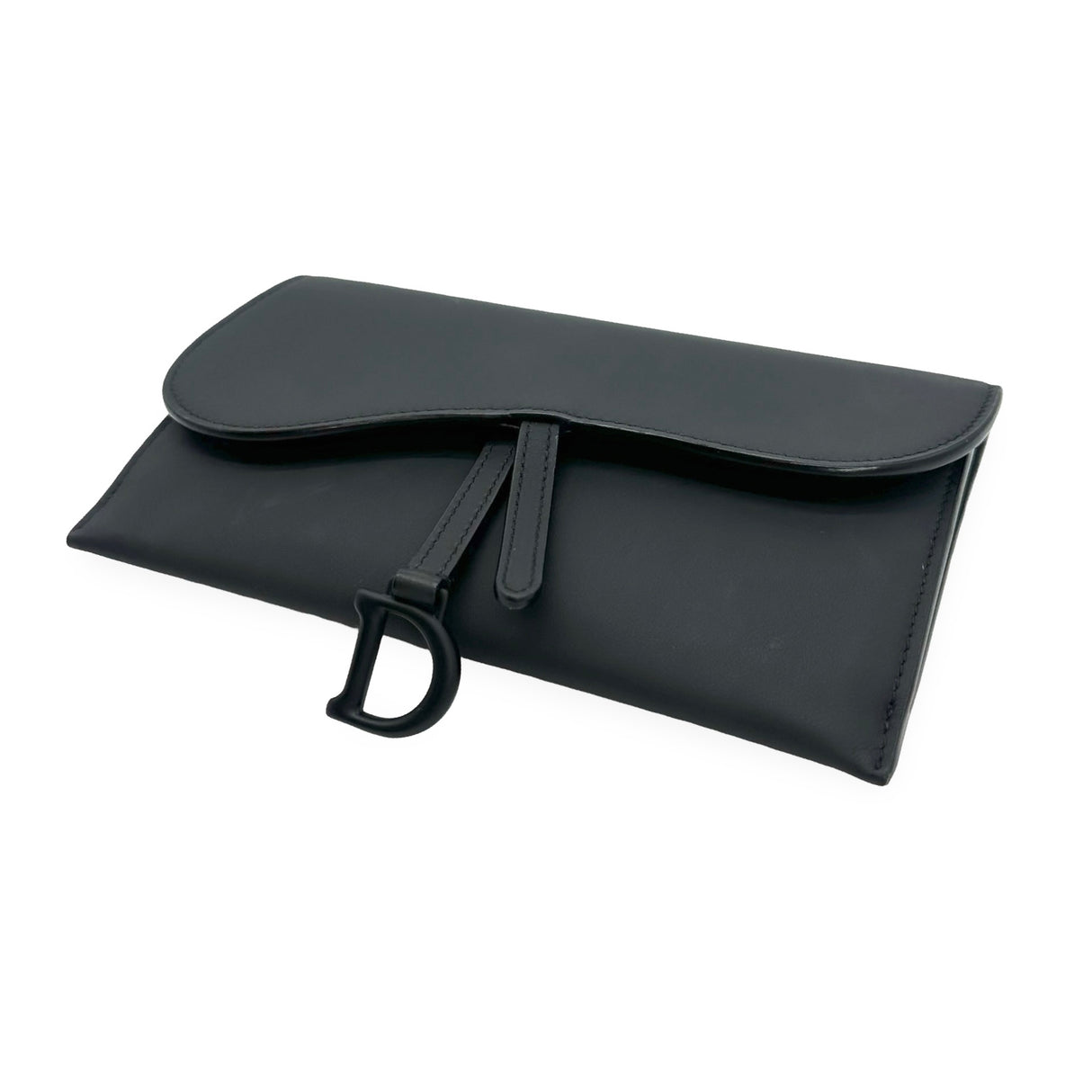 CHRISTIAN DIOR: Ultramatte Long Saddle Wallet with Chain