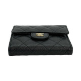 Quilted Caviar Classic Flap Wallet