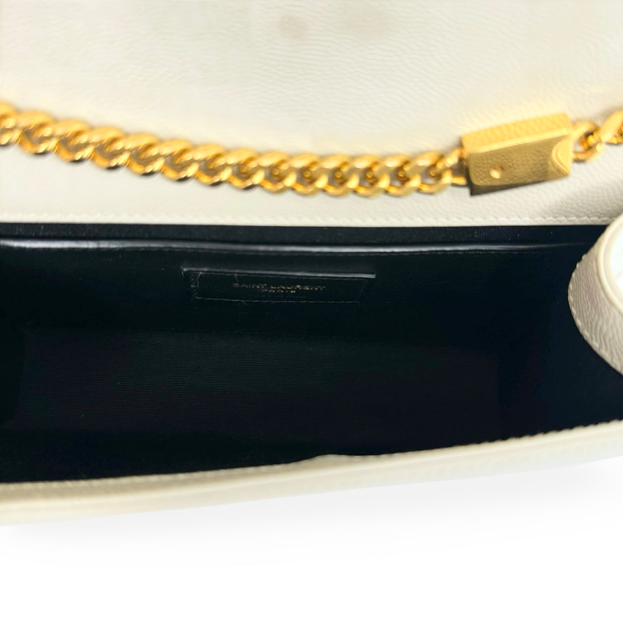 SAINT LAURENT: Grain de Poudre Small Kate Chain Bag