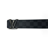 LOUIS VUITTON: Damier Graphite Initiales Reversible Belt