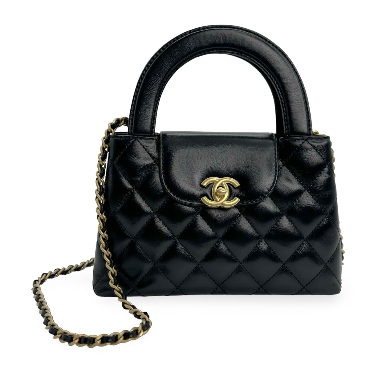 CHANEL: Quilted Calfskin Nano Kelly Top Handle Bag