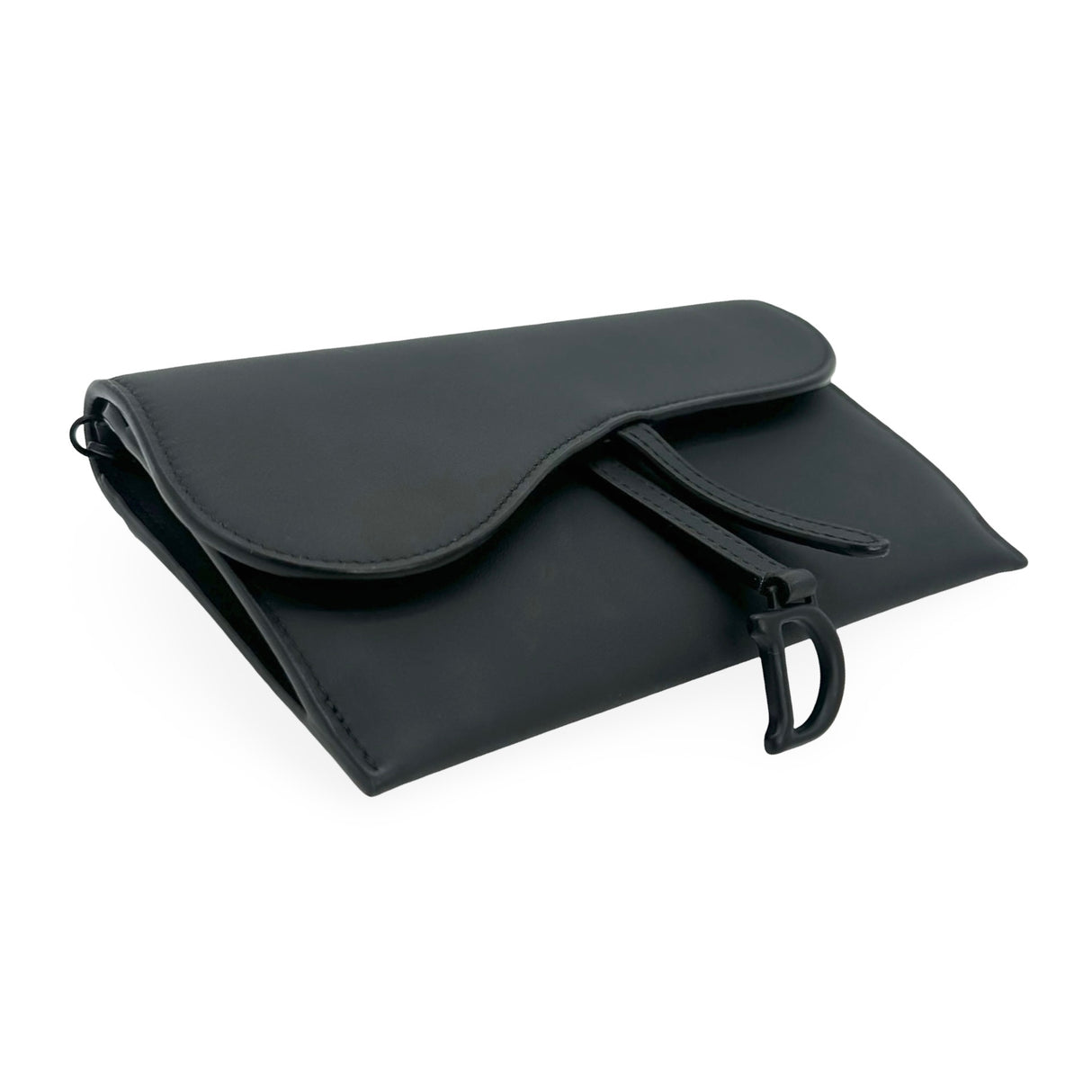 CHRISTIAN DIOR: Ultramatte Long Saddle Wallet with Chain