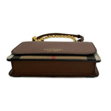 BURBERRY: Grained Leather Hampshire Check Crossbody