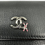 CHANEL: Leather Coco Mark Ski Compact Wallet