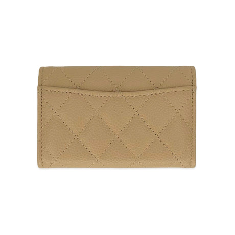 CHANEL: Quilted Caviar Classic Flap Card Holder