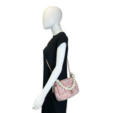 Tweed Pearl Handle Flap Bag