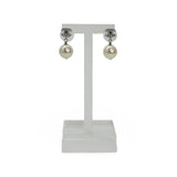 CHANEL: CC Crystal Pearl Drop Earrings