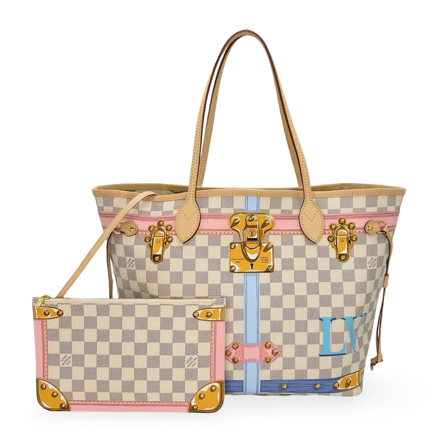 LOUIS VUITTON: Damier Azur Summer Trunks Neo Neverfull MM