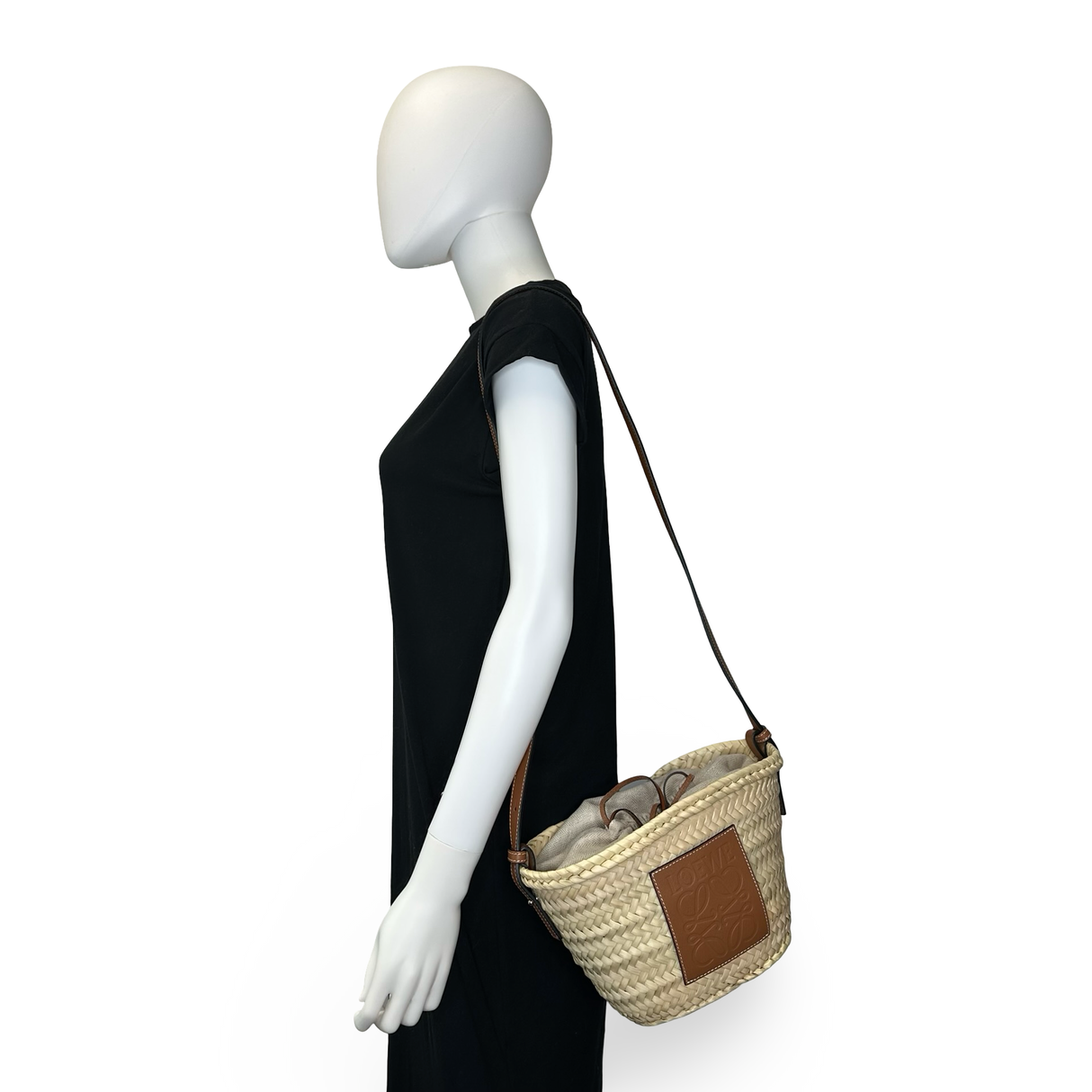 LOEWE: Woven Drawstring Bucket