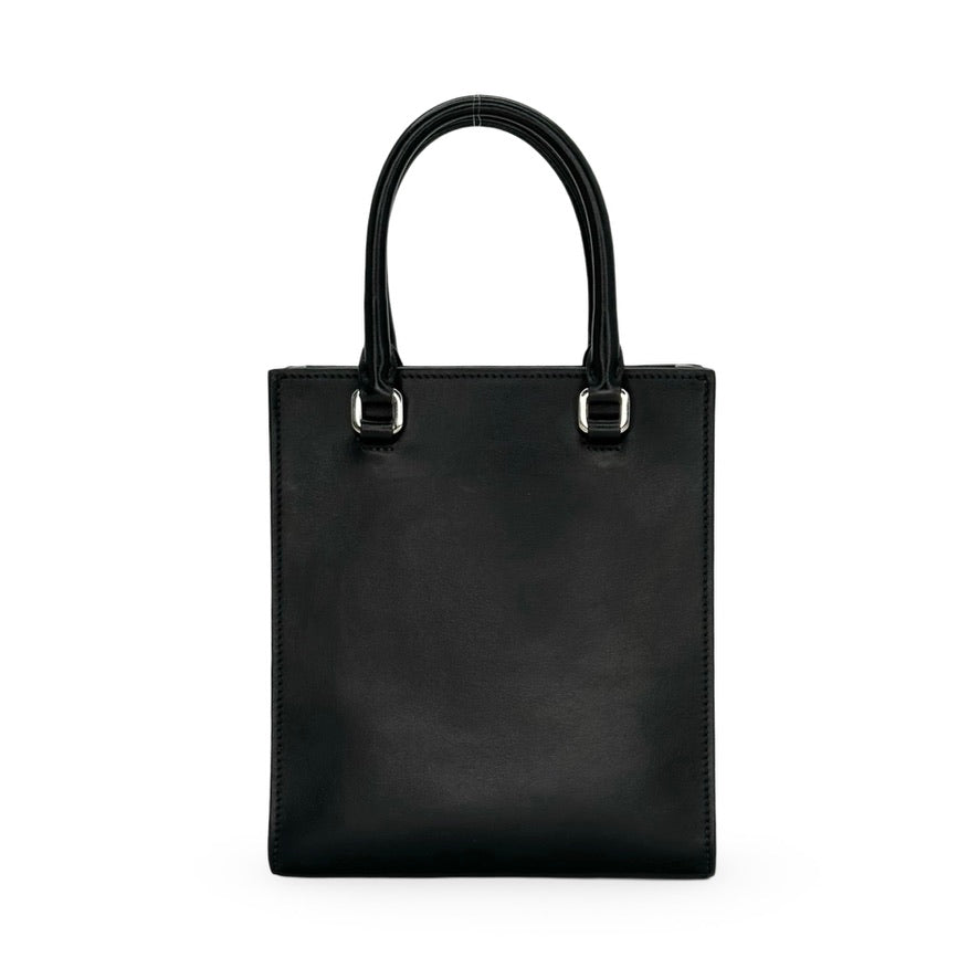 PRADA: Leather Embossed Triangle Logo Drill Mini Tote