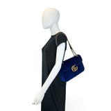 GUCCI: Quilted Velvet GG Marmont Large Chain Flap Bag