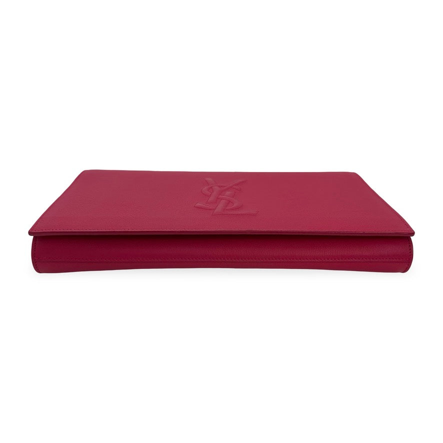 SAINT LAURENT: Leather Large Belle de Jour Clutch