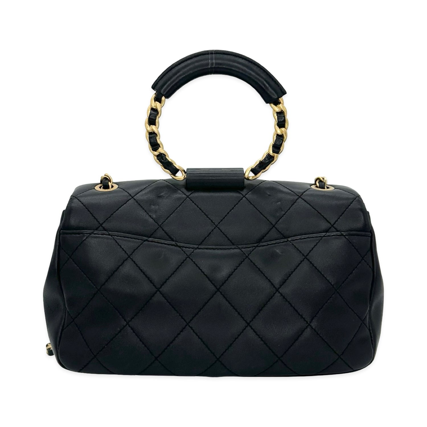 Quilted Lambskin Circle Top Handle