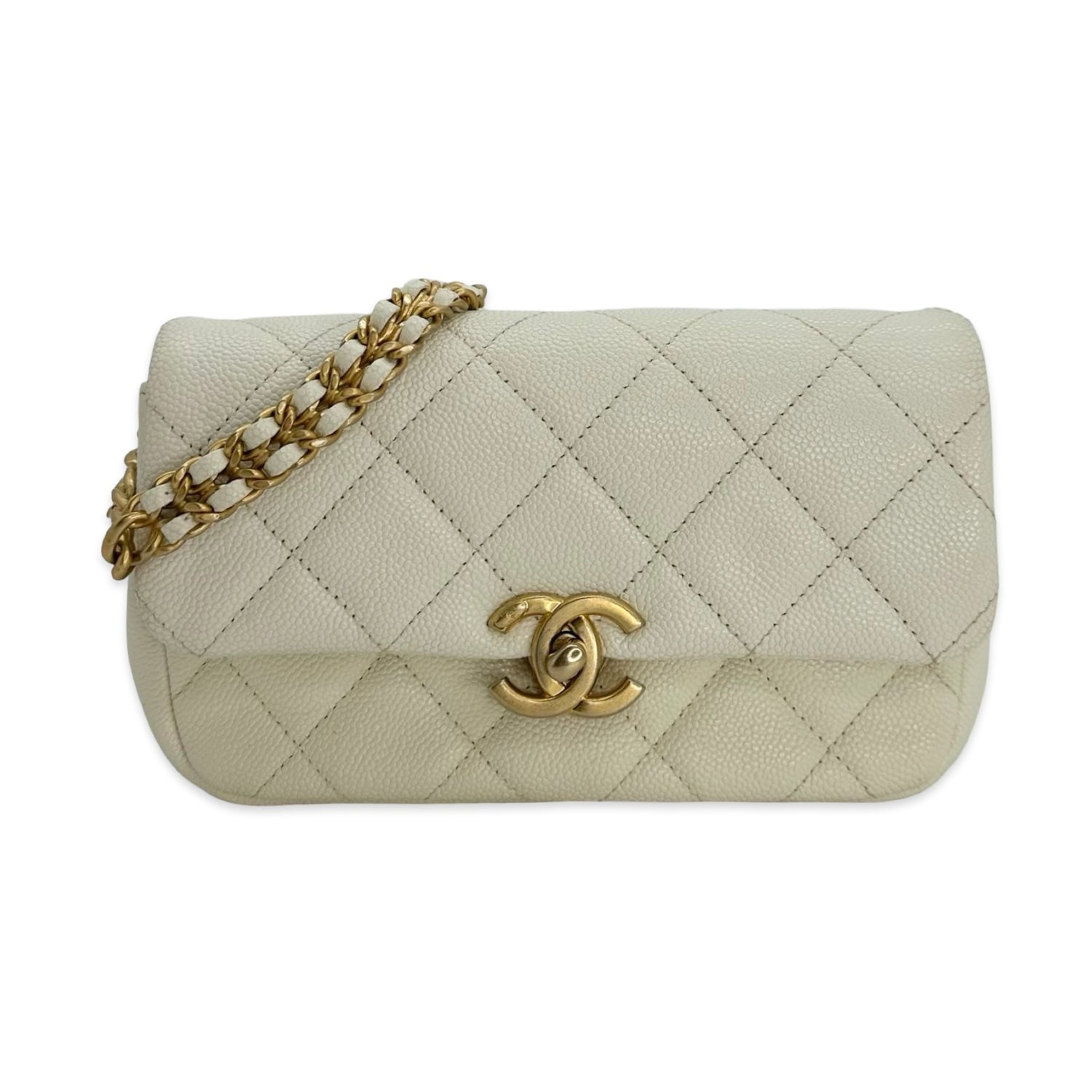 Quilted Caviar Melody Chain Waist Bag