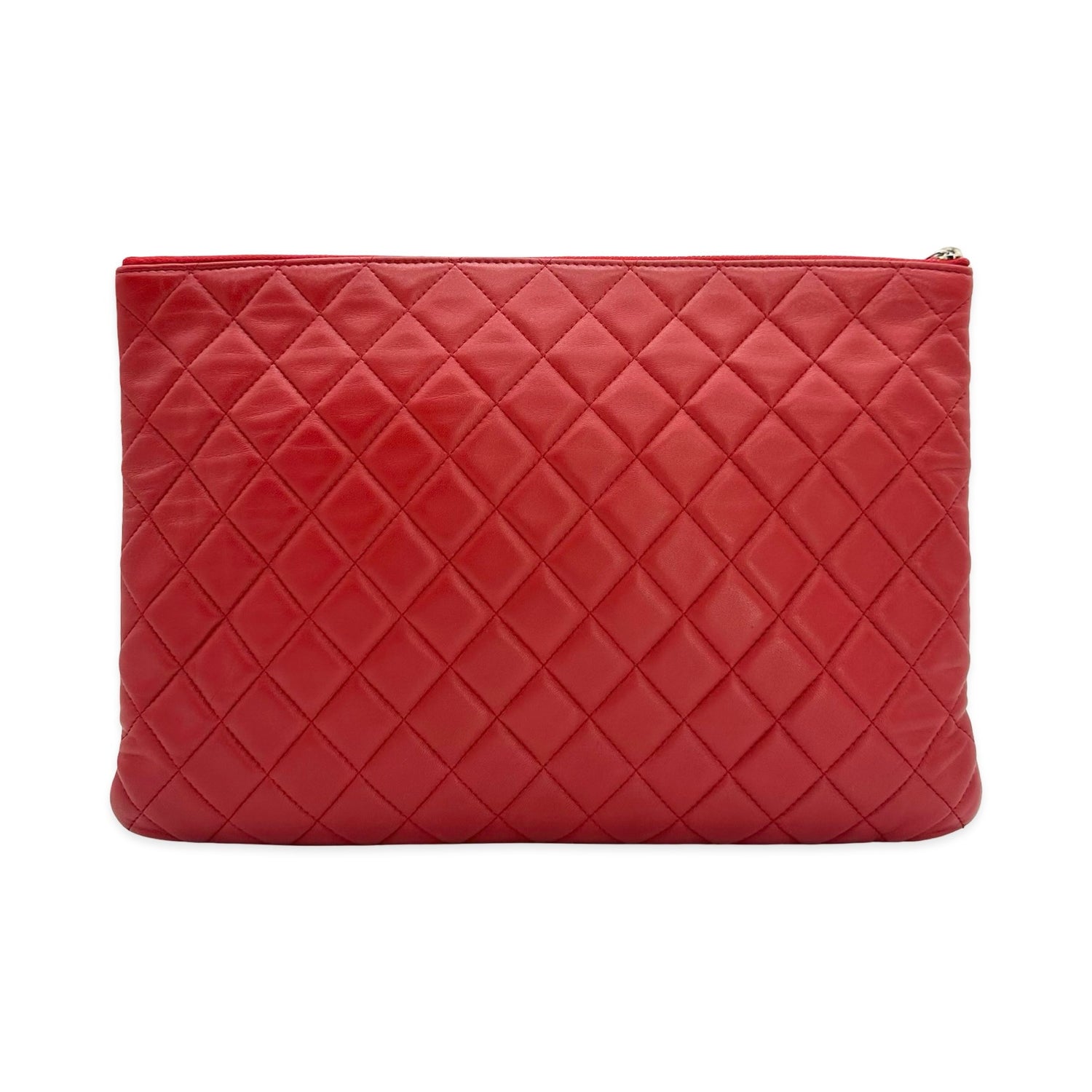 Quilted Lambskin Large Zip Pouch