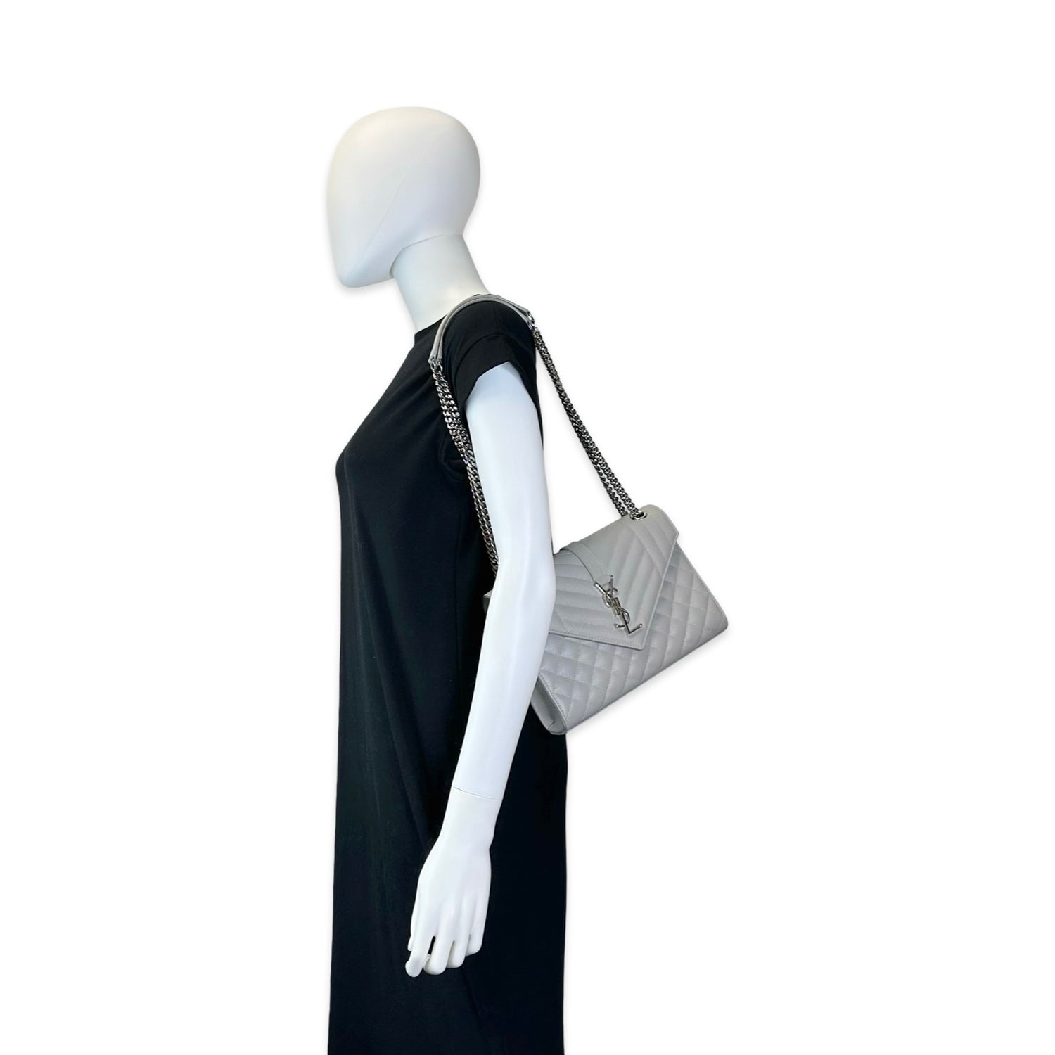 Saint Laurent Grain de Poudre Triquilt Envelope