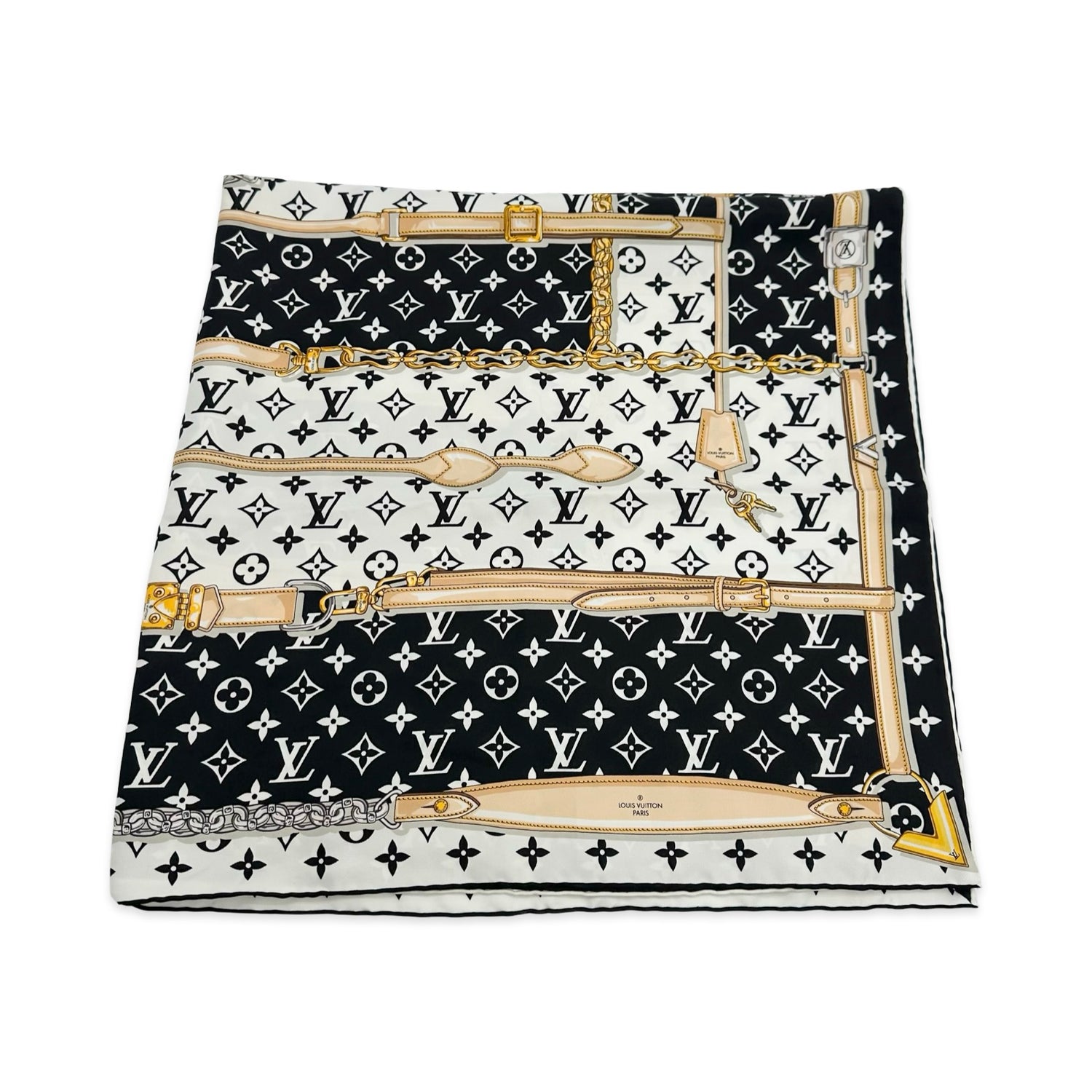 Silk Monogram Confidential Square 90 Scarf