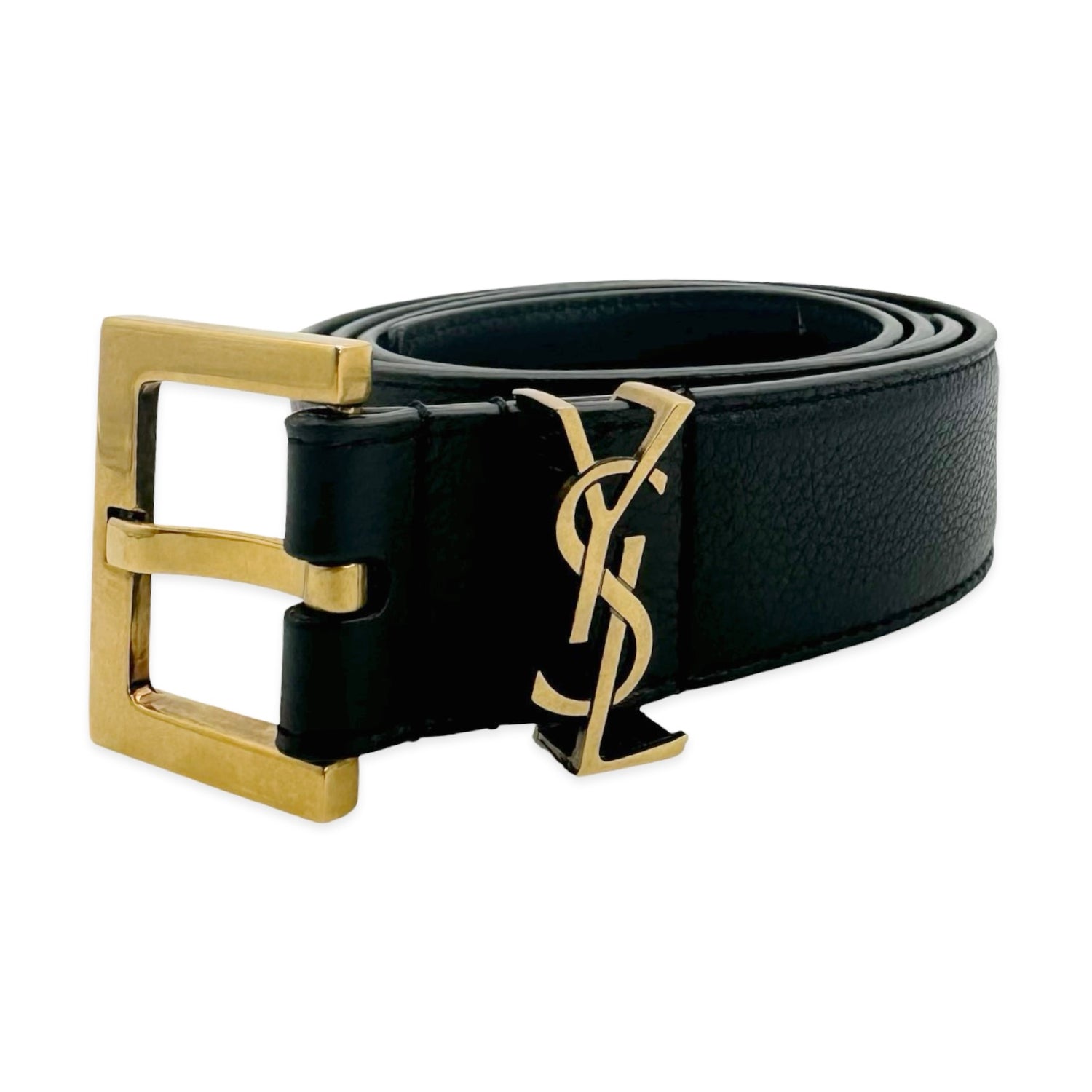 Saint Laurent Leather Cassandre Belt