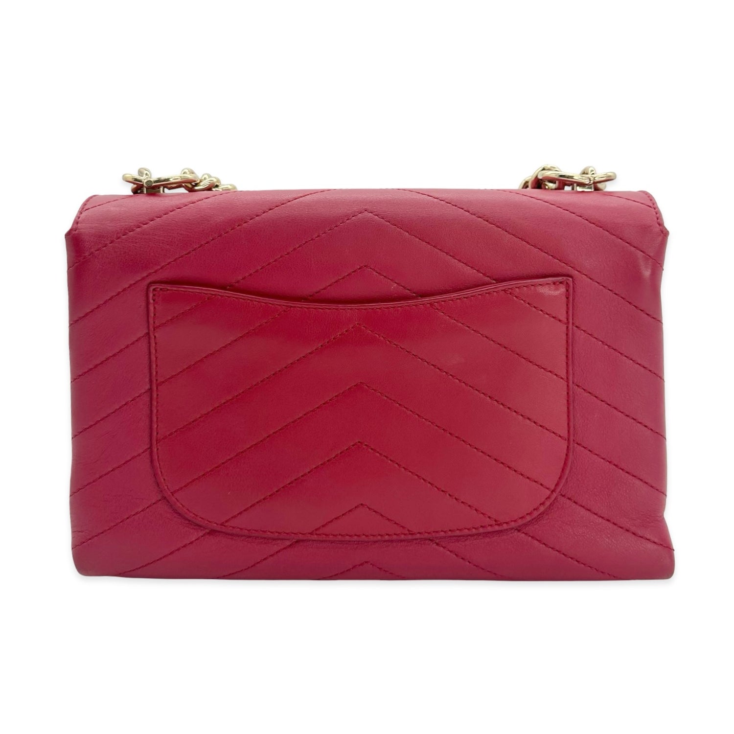 Chevron Quilted Lambskin Flap Messenger