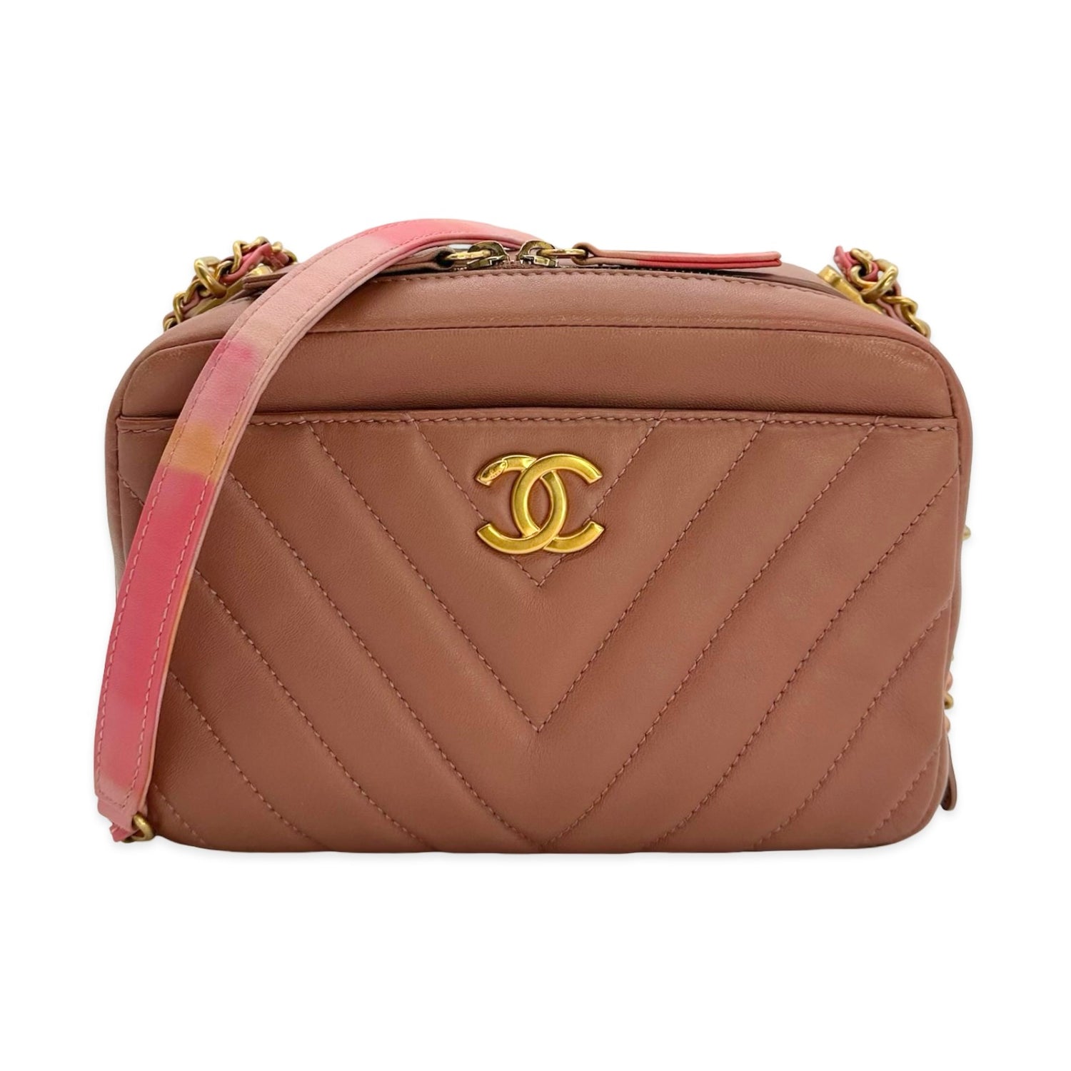 Chevron Quilted Lambskin Camera Bag