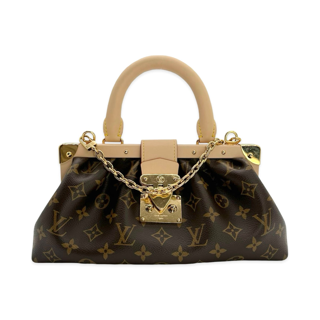 Pleated Monogram Trunk Clutch