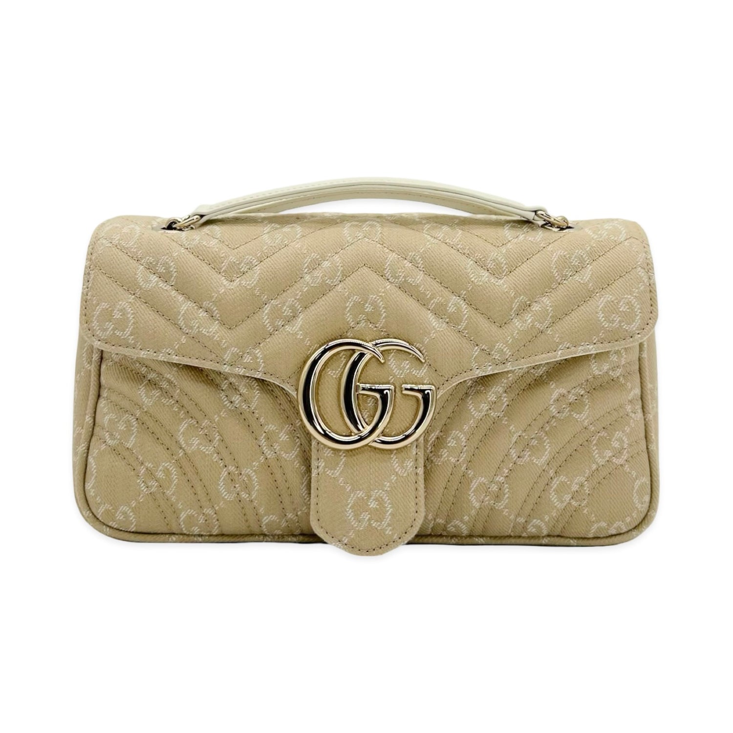 GG Canvas Quilted Mixed Media Marmont Bag