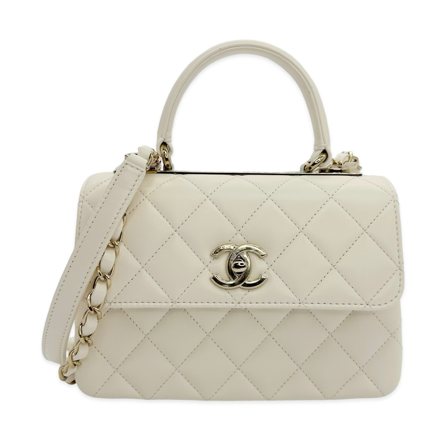 Quilted Lambskin Mini Trendy Top Handle