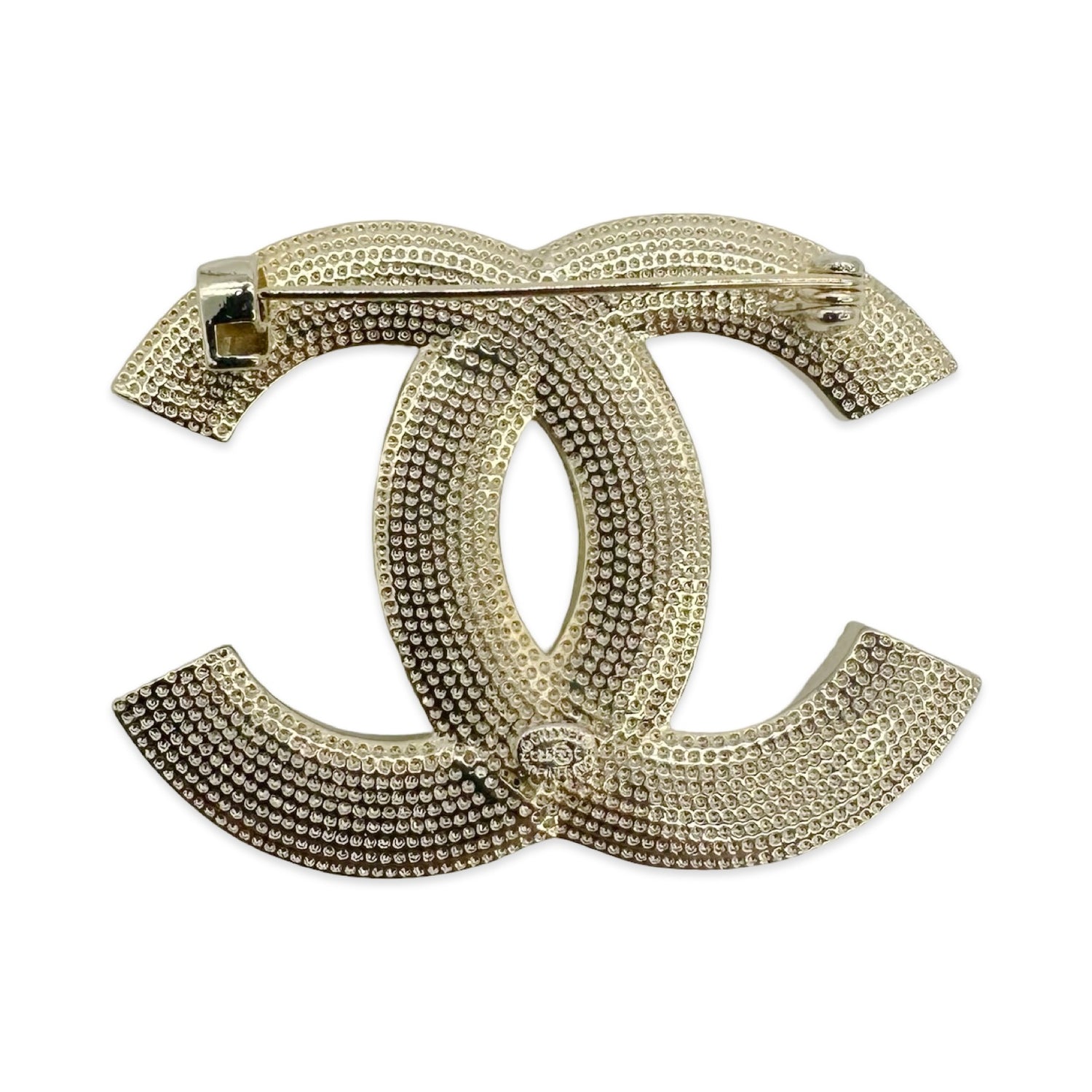 Chanel CC Crystal Pearl Brooch