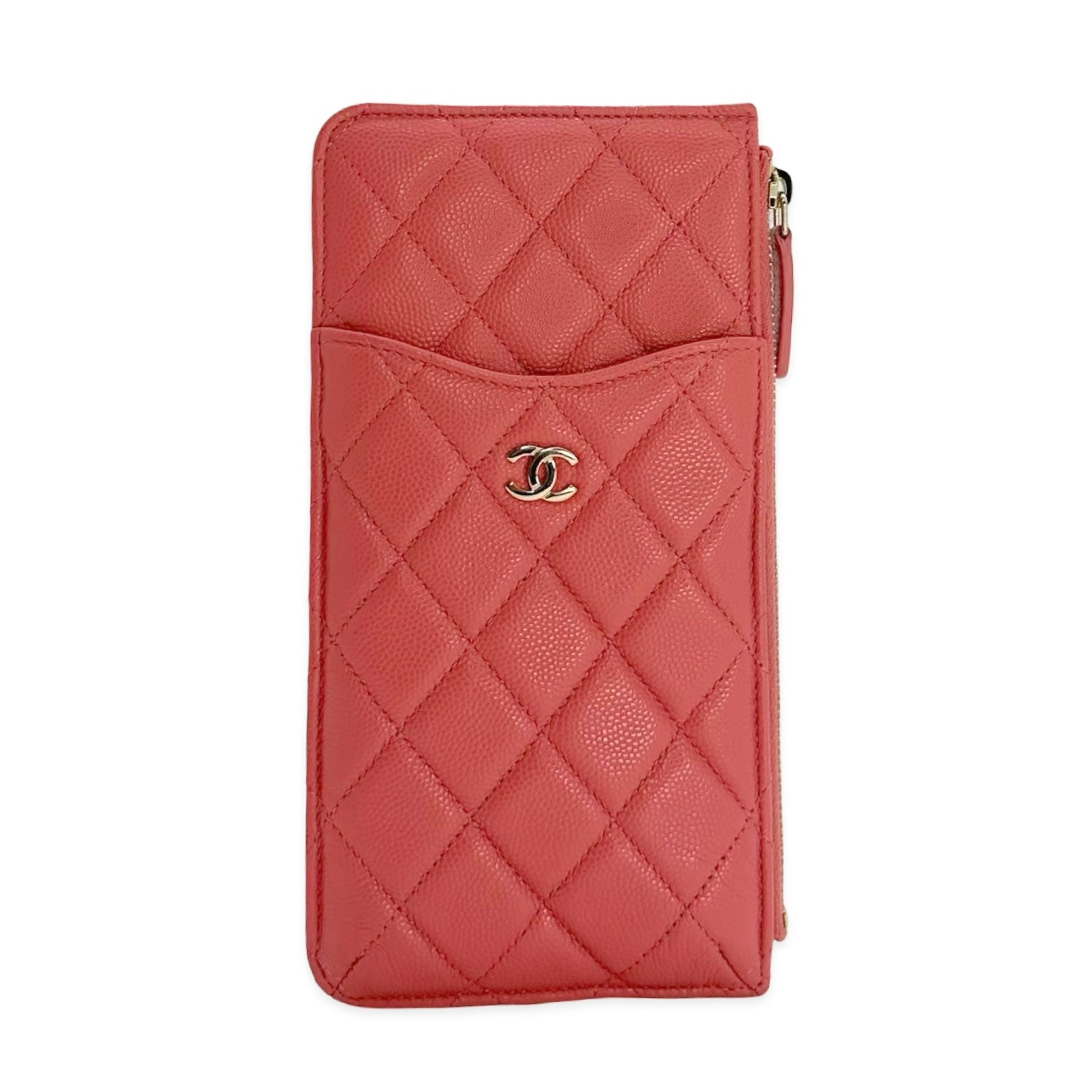 Chanel Quilted Caviar Zip Phone Holder