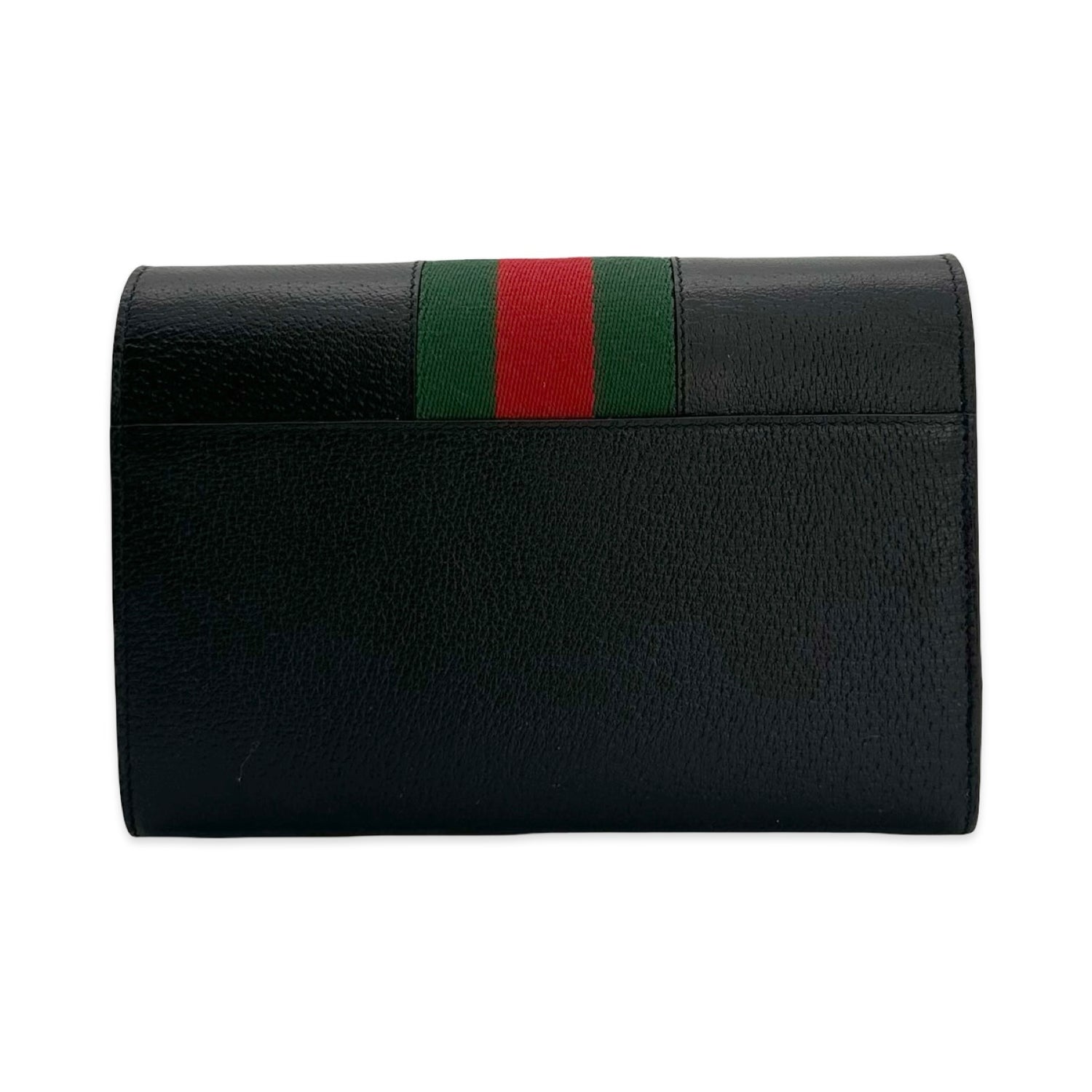 Grained Leather Dionysus Web Chain Wallet