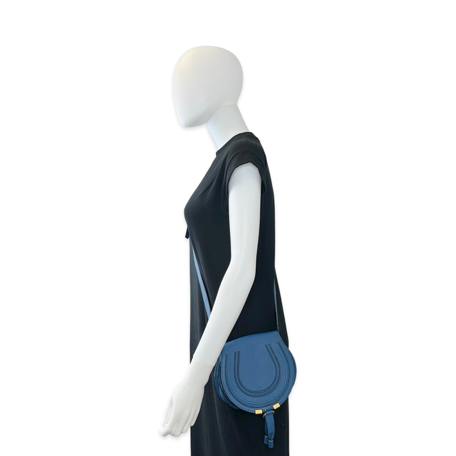Chloe Grained Leather Small Marcie Saddle Bag