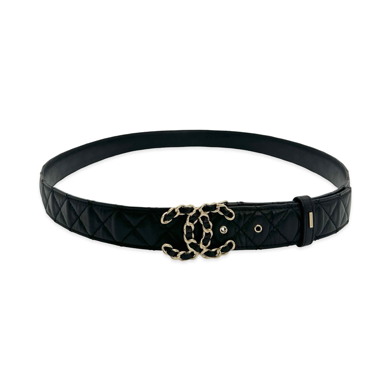 Chanel Quilted Lambskin Woven CC Belt