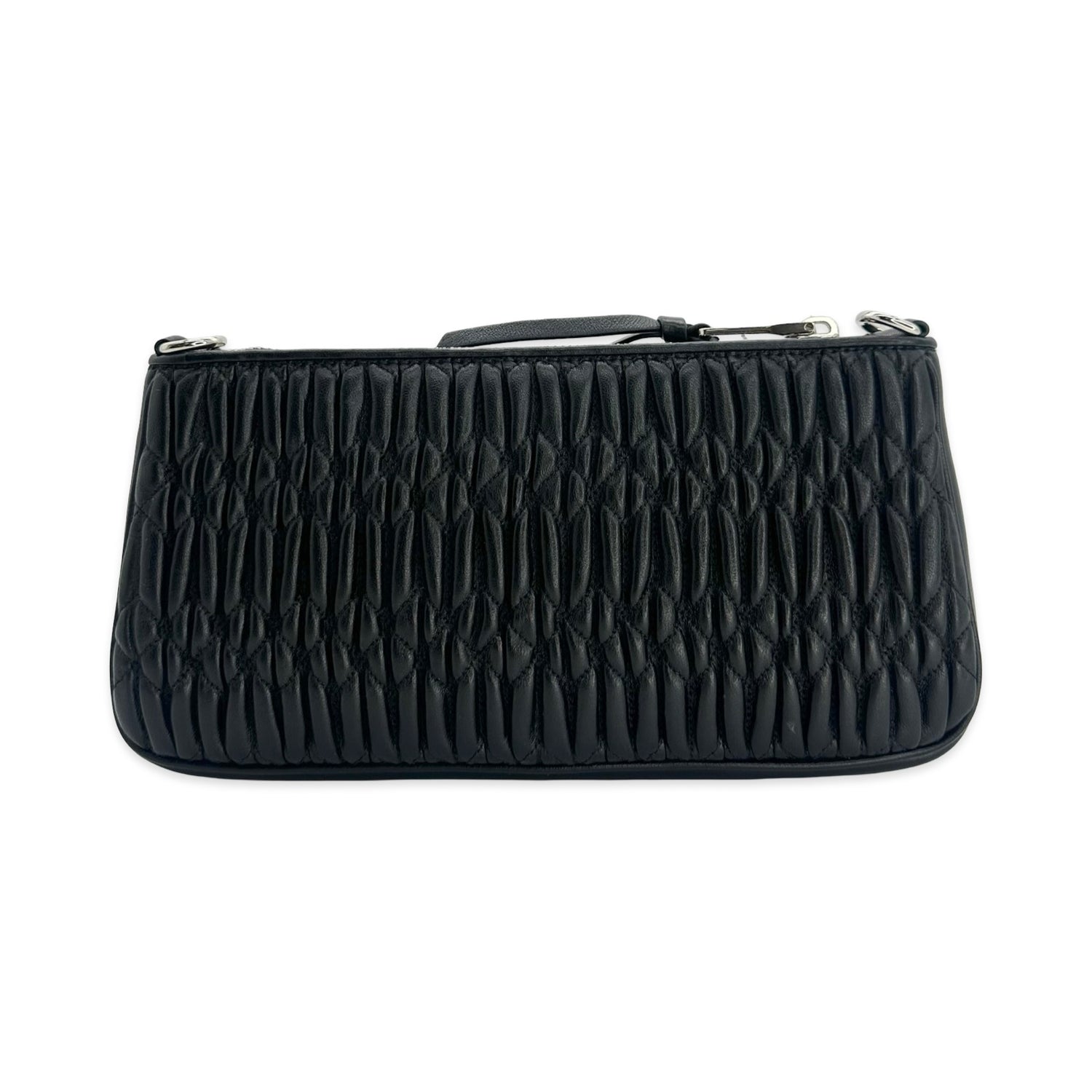 Quilted Nappa Leather Crystal Chain Pochette