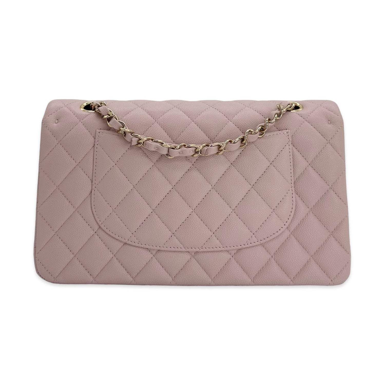 Quilted Caviar Medium Double Flap