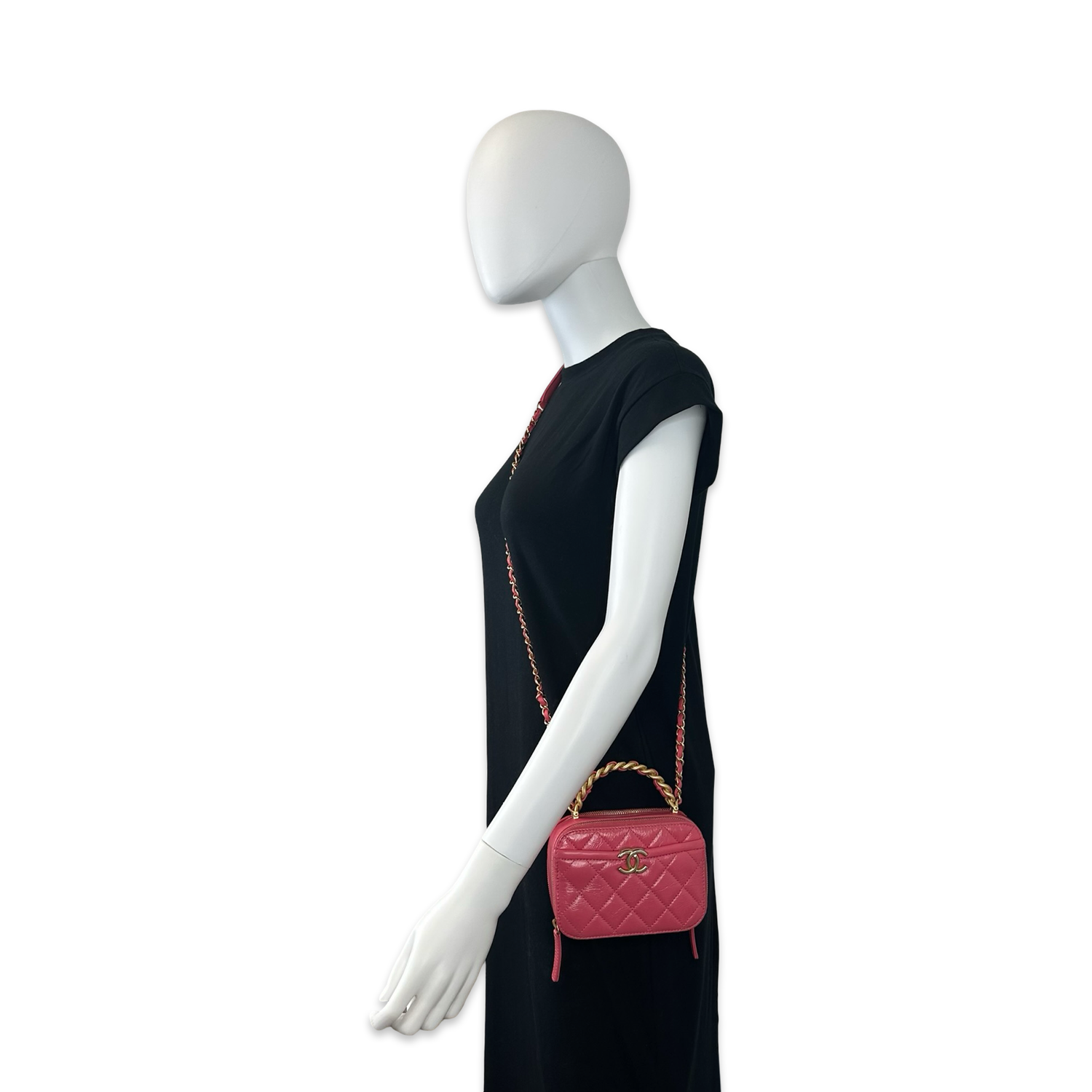 Chanel Aged Calfskin Mini Chain Top Handle Vanity