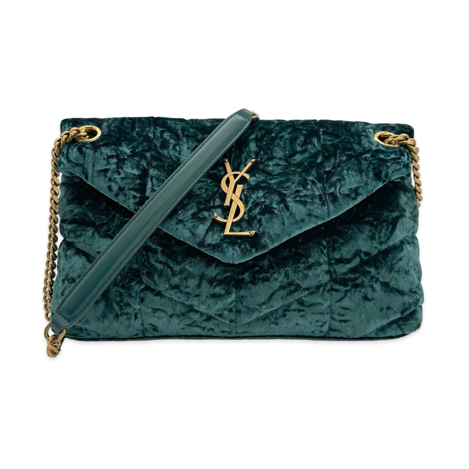 Saint Laurent Crushed Velvet Loulou Puffer