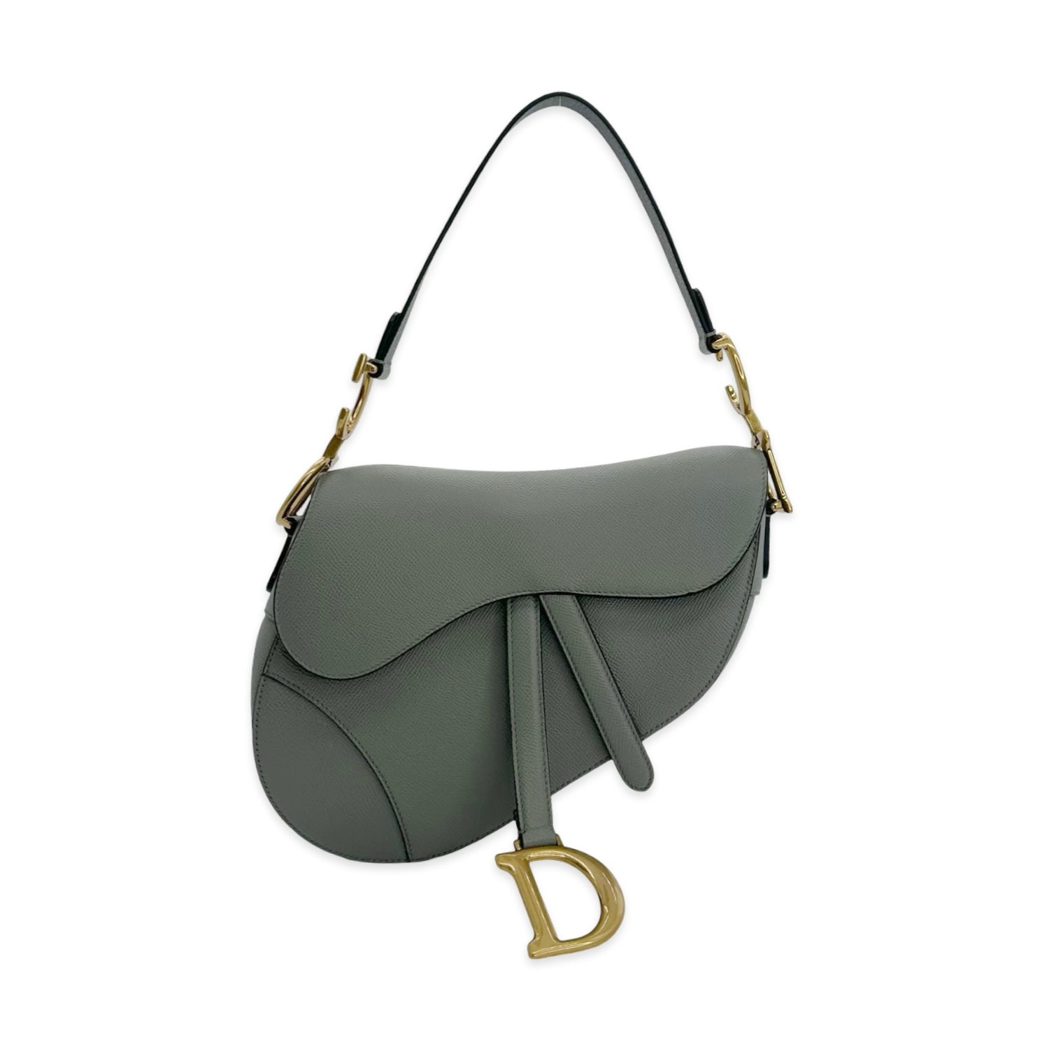 Grained Leather Shoulder Saddle Bag