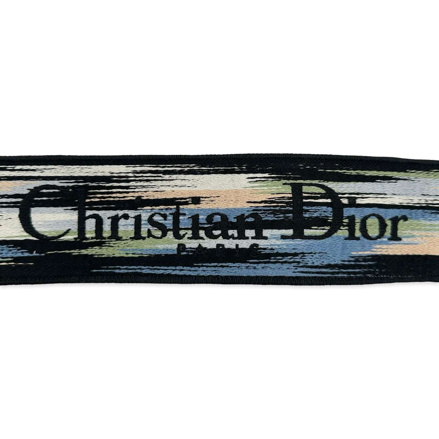 Christian Dior Embroidered Canvas Butterflies Wide Adjustable Strap