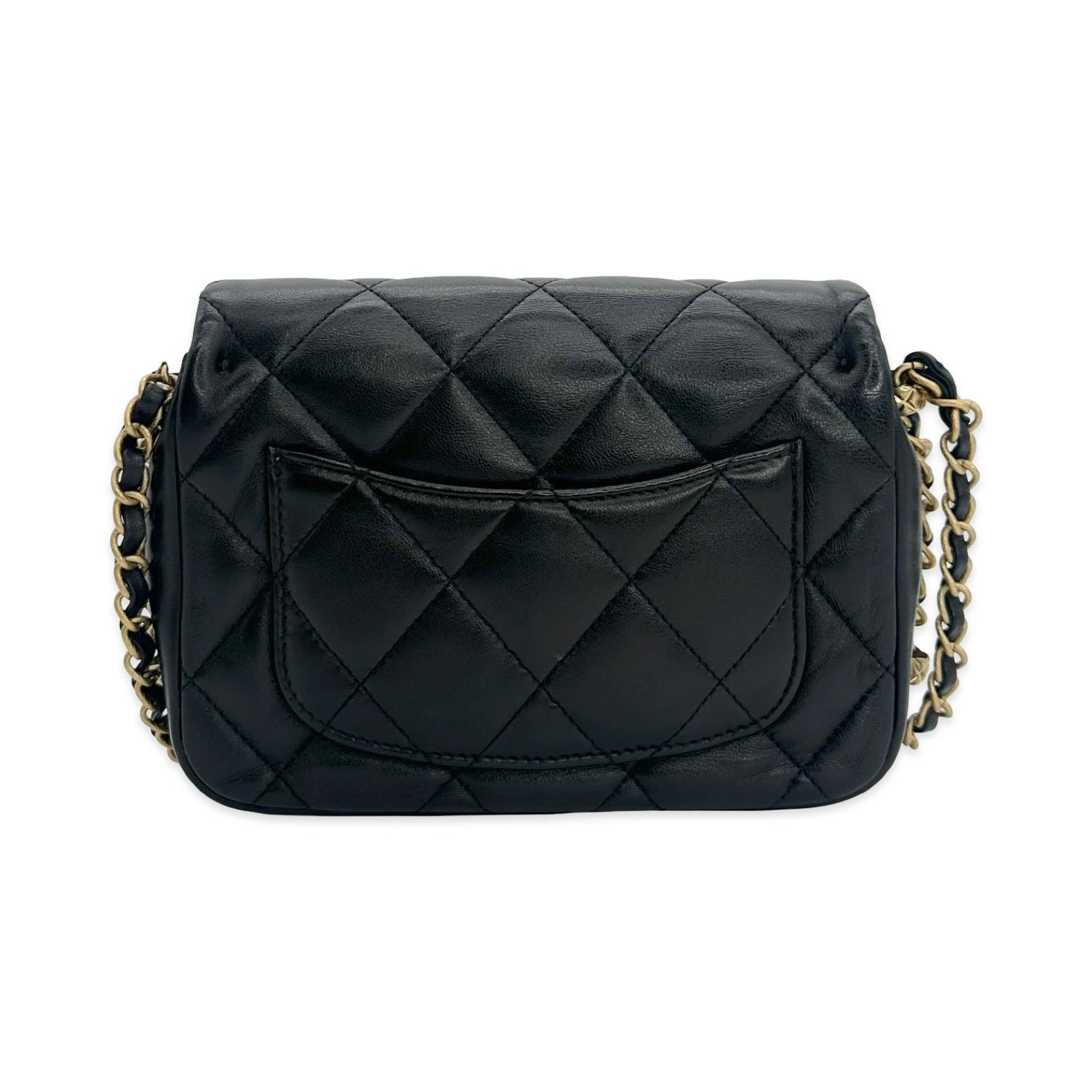 Quilted Lambskin Chain Around Small Flap Bag